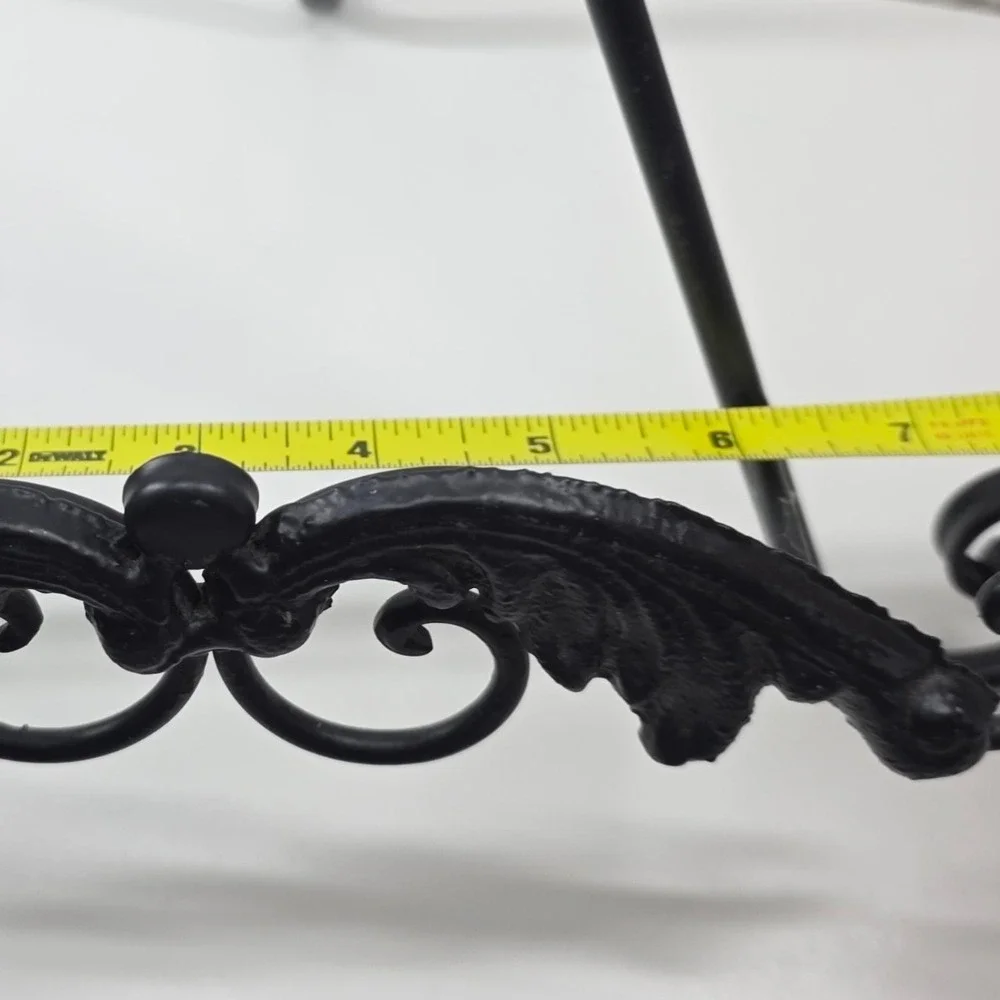 Black Metal Tabletop Easel Decorative Ornate Scrolls Display‎ Stand Art
